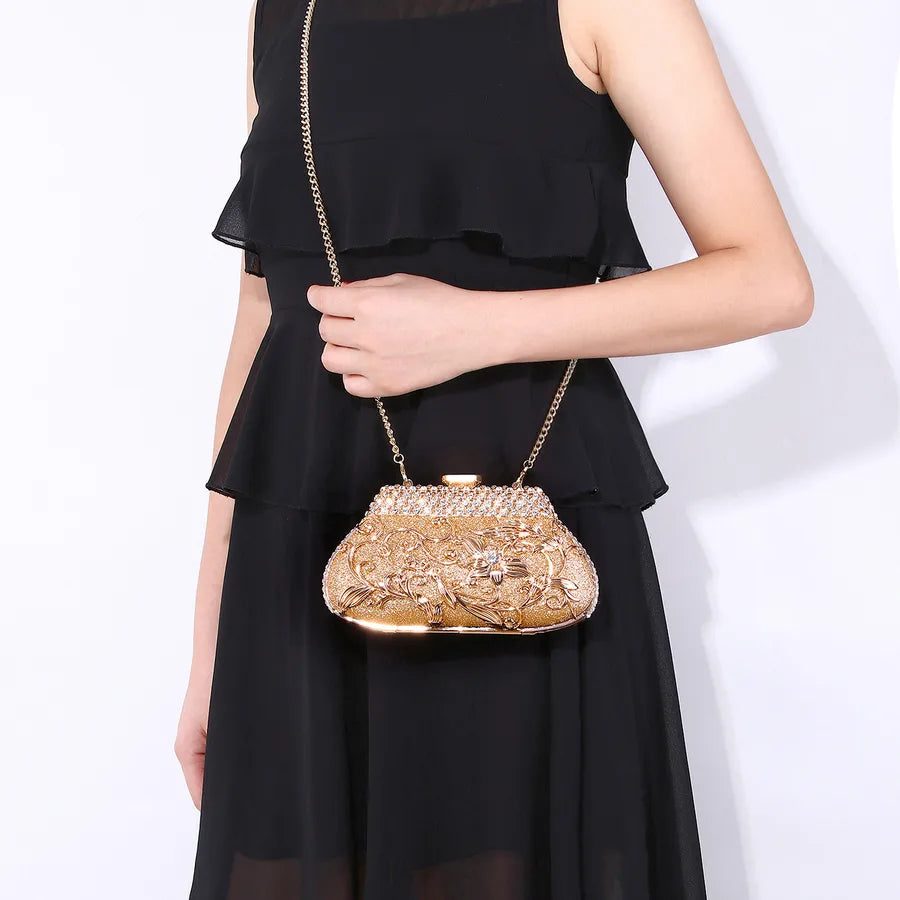 Pu Leather Alloy Solid Color Square Evening Bags