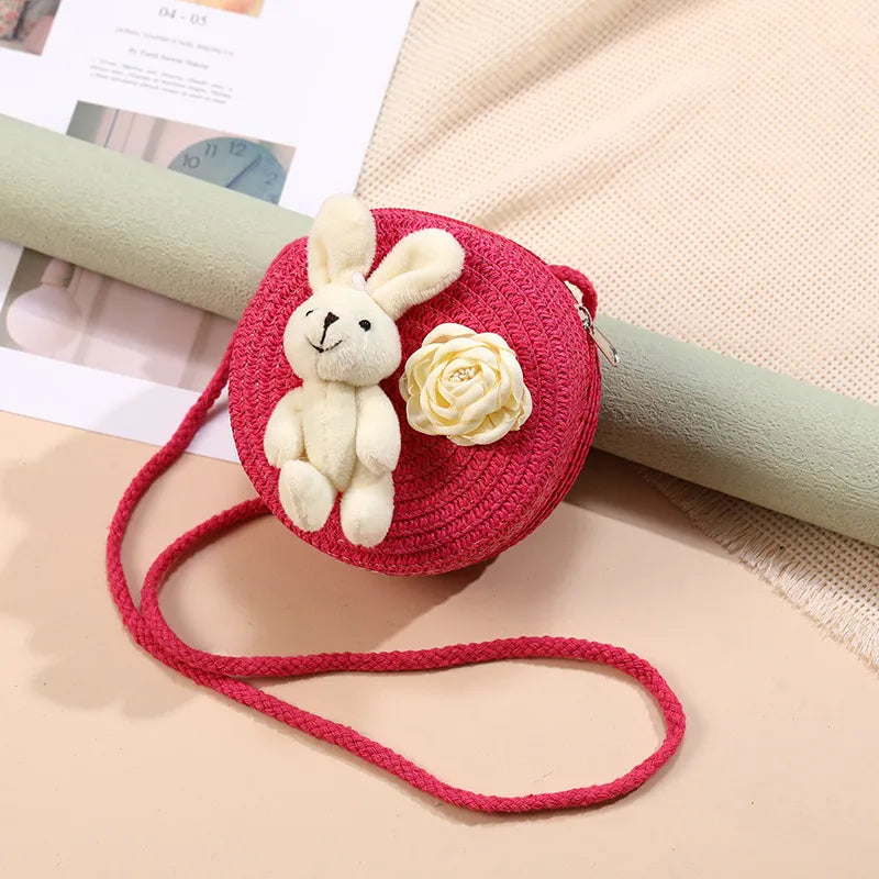 Straw Island Beach Woven Bag Women  New Popular Bag Seaside Straw Bag Cute Kid's Messenger Bag