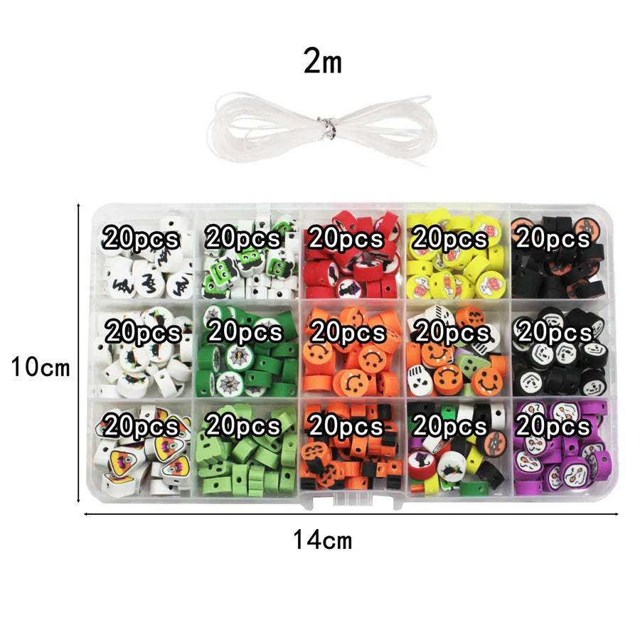 Halloween Style Colorful Punch Soft Clay Bat Pumpkin Ghost Handmade Diy Soft Clay Slice Kit Jewelry Accessories Design Features