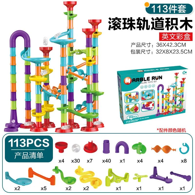Best Selling Variable Ejection Track Ball Slide Building Blocks Stereo Maze Pipe Assembled Children's Early Education Toys