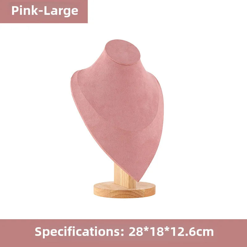 High-grade jewelry bracelet jewelry jewelry props flannel wood stitching one pendant necklace display rack wholesale