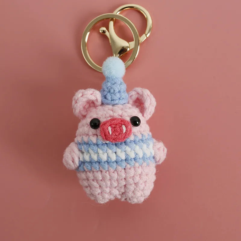 1 Piece Cute Animal yarn Bag Pendant Keychain