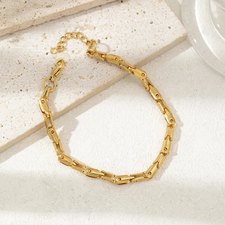 Simple Style Geometric 304 Stainless Steel O-shaped chain Bracelets In Bulk