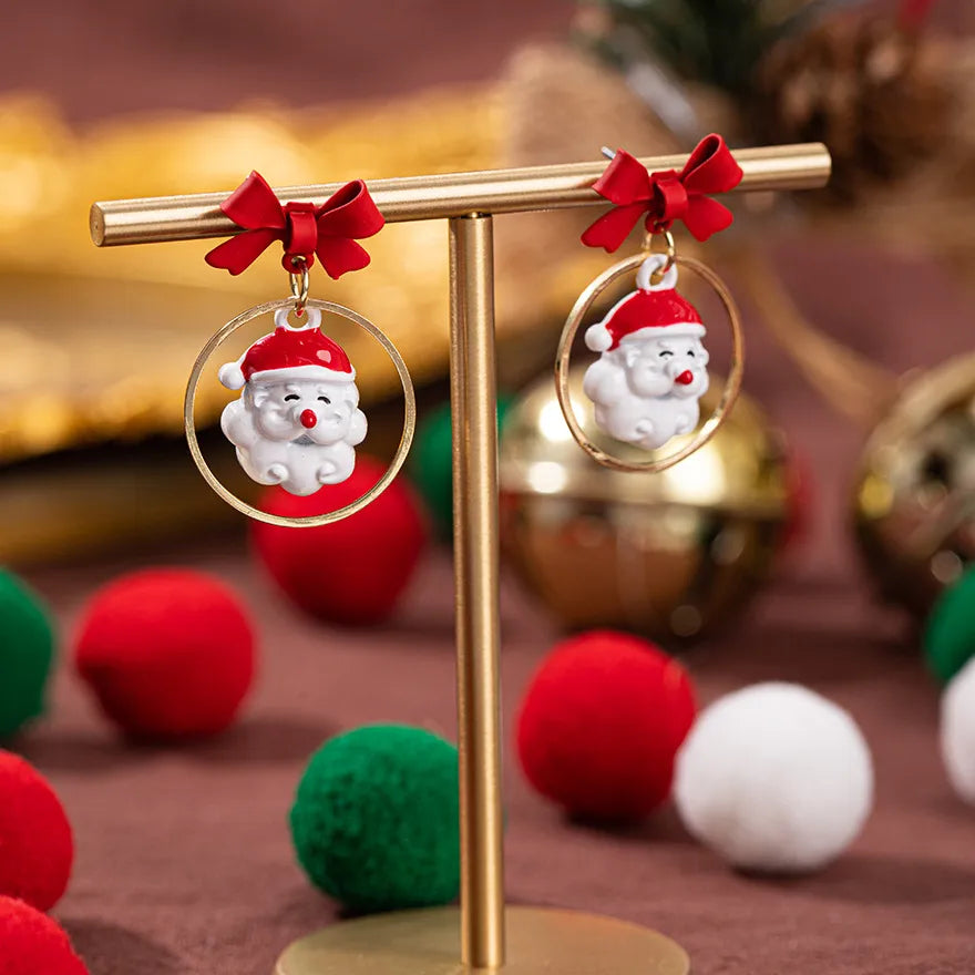 Christmas Theme Alloy Ear Cuff Drop Earrings  New Products Small Pendant Diy Accessories Christmas Hat
