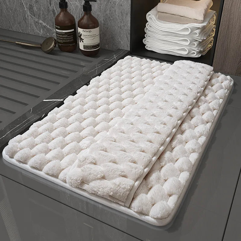 Casual Solid Color Polyester Fiber (polyester) carpet Bathing