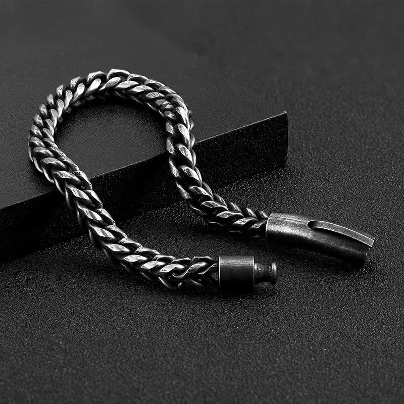 hip-hop geometric titanium steel plating men's bracelets