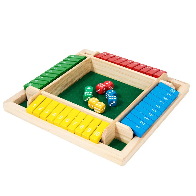 CPC CE Double-Sided Digital Four-Face Flip Card Game Chess Interactive Parent-Child Wooden Board Game Educational Toys For Kids