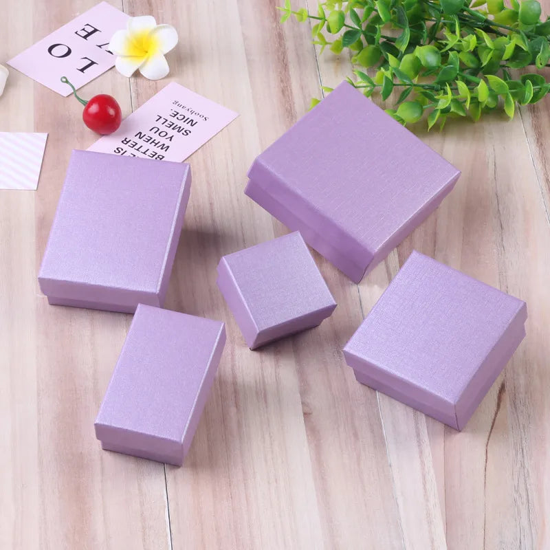 fashion solid color paper jewelry boxes 1 piece