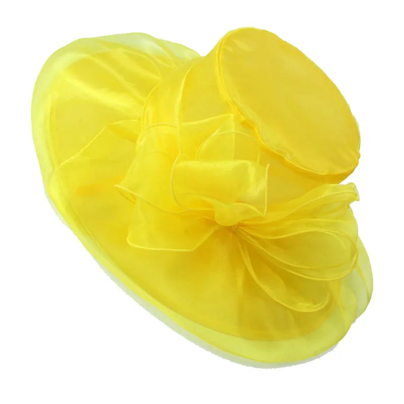 Women's Exaggerated Lady Vacation Solid Color Flower Big Eaves Sun Hat