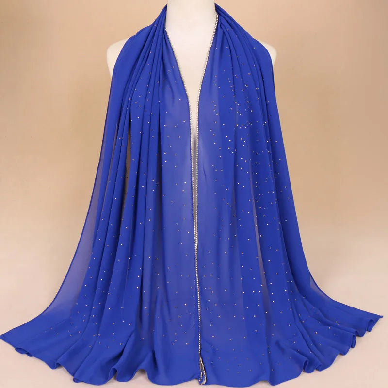 women's elegant solid color chiffon scarf
