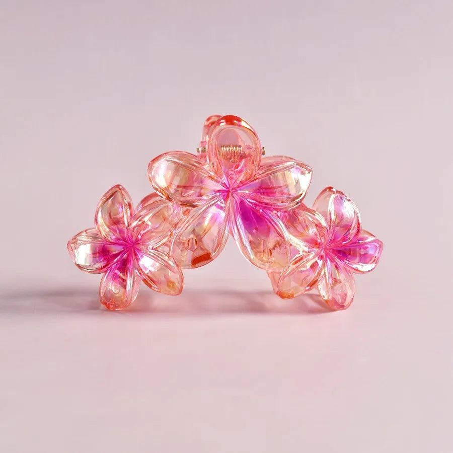 Elegant Women's Plumeria Plastic Hair Claws