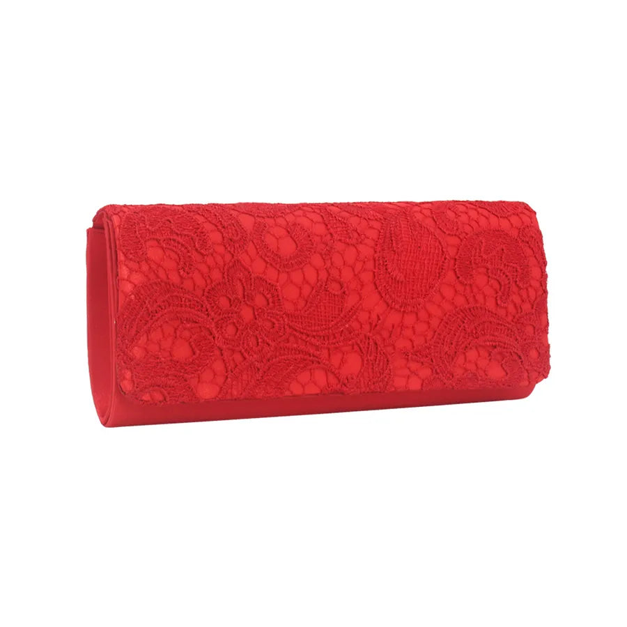 [new Style] Lace Floral Silk Ladies Clutch Bag Casual and Generous Evening Gift Bag Fashion Evening Bag