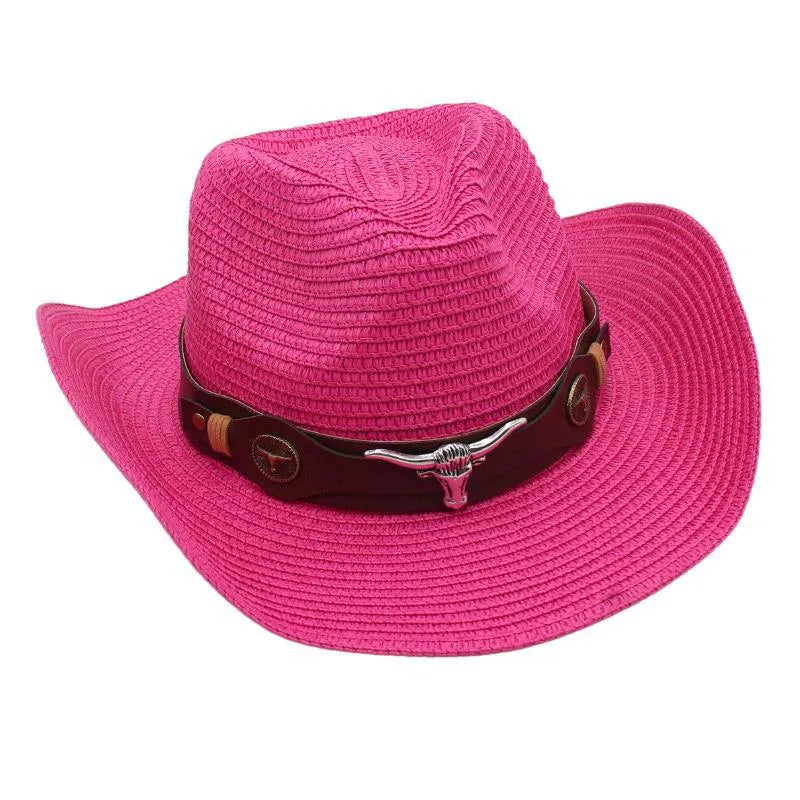 Women's Retro Ethnic Style Solid Color Crimping Straw Hat
