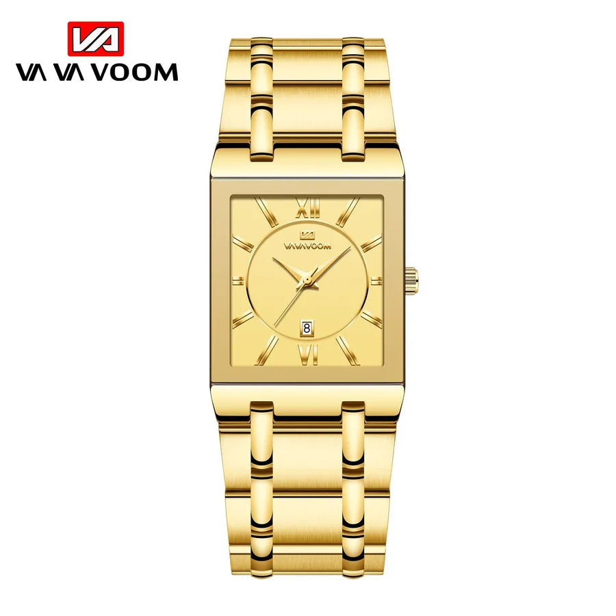 business geometric double side snaps quartz men's watches