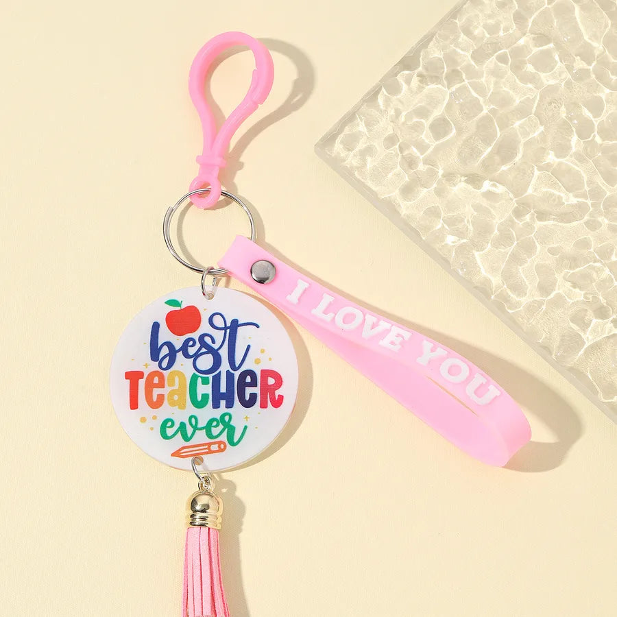1 Piece Cartoon Style Cute Letter Acrylic Teachers' Day Unisex Keychain