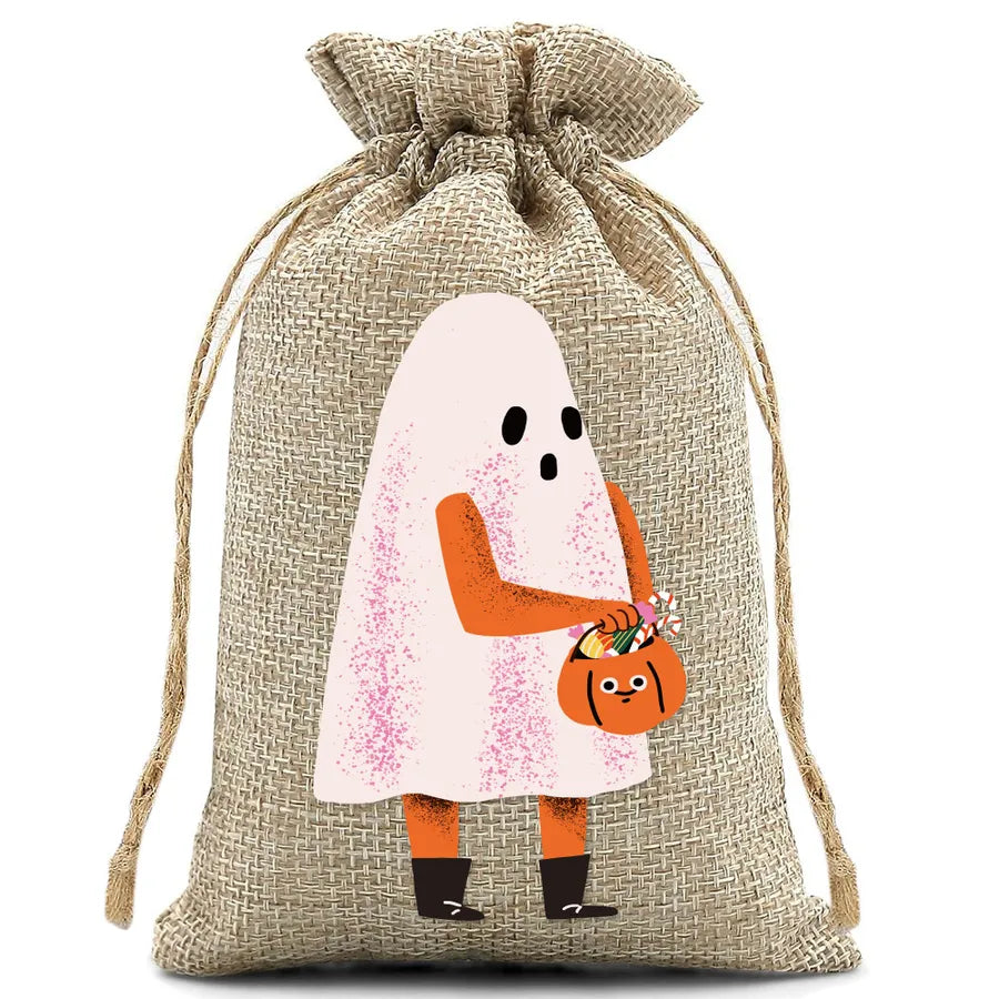 Halloween Linen Bag Easter Linen Bag Children Party Candy Storage Bag Festival Celebration Supplies Party Printing Material
