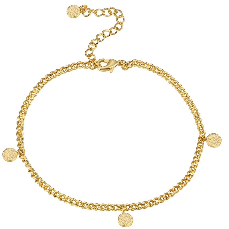 Wholesale Jewelry Modern Style Solid Color Copper Anklet