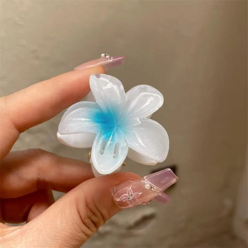 Plumeria Rubra Summer Sunflower Small Jaw Clip Female Cute Mori Style Broken Hair Bangs Side Hairpin Headdress Ins