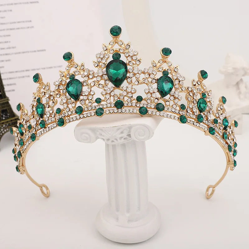 bridal water droplets alloy inlay rhinestones crown