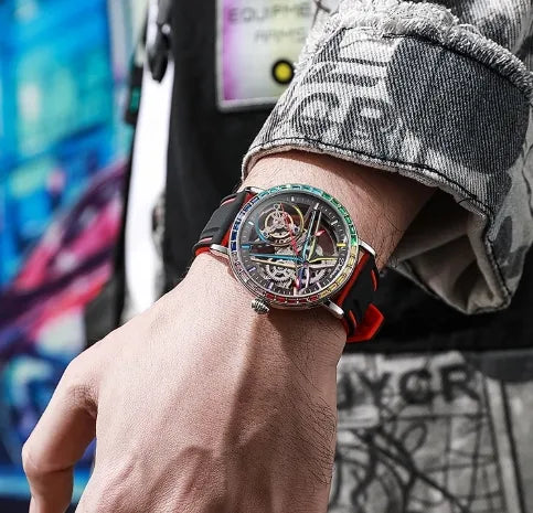 Sports Geometric Butterfly Double Snap Mechanical Watch Men's Watches