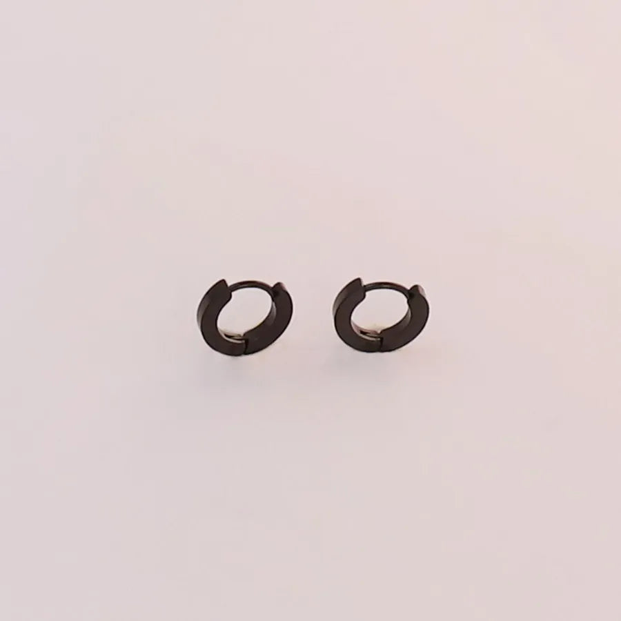 Simple Style Round Solid Color 304 Stainless Steel Earrings 1 Pair