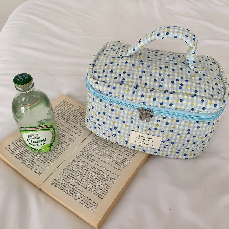 cute flower cotton oval makeup bags