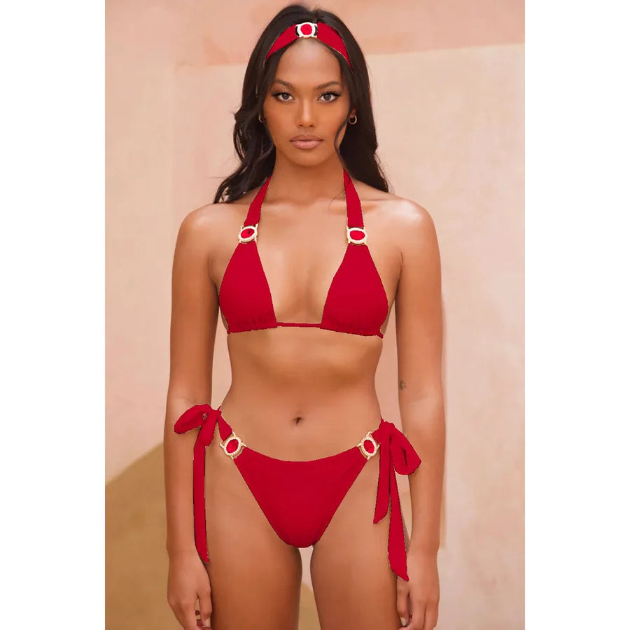 Women's Gradient Color Solid Color 2 Pieces Set Bikinis Swimwear