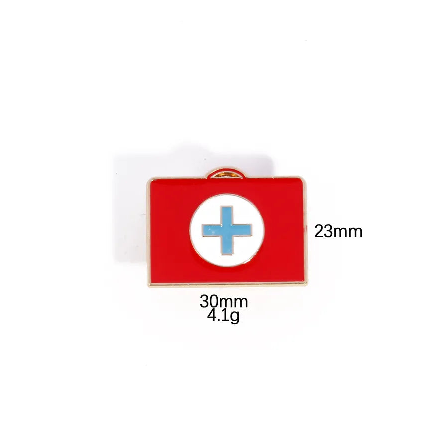 Nursing Day  Style Metal Lapel Pin Snowflake Design Emergency Ambulance Pattern Geometric Zinc Alloy Pin