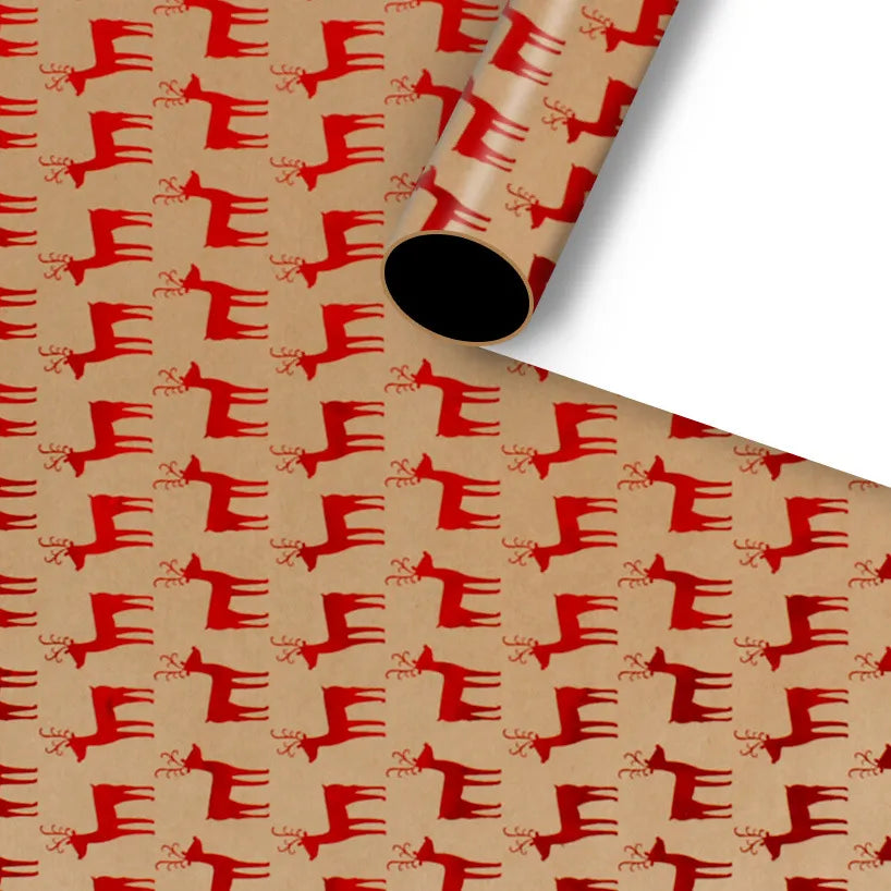 Christmas Casual Leaves Deer coated paper Party Gift Wrapping Supplies Gift Wrapping Supplies