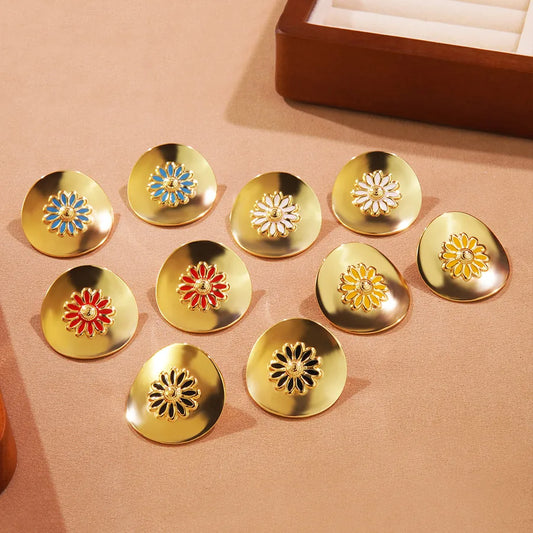 1 Pair Casual Elegant Princess Flower 304 Stainless Steel Imitation Gold  Ear Studs