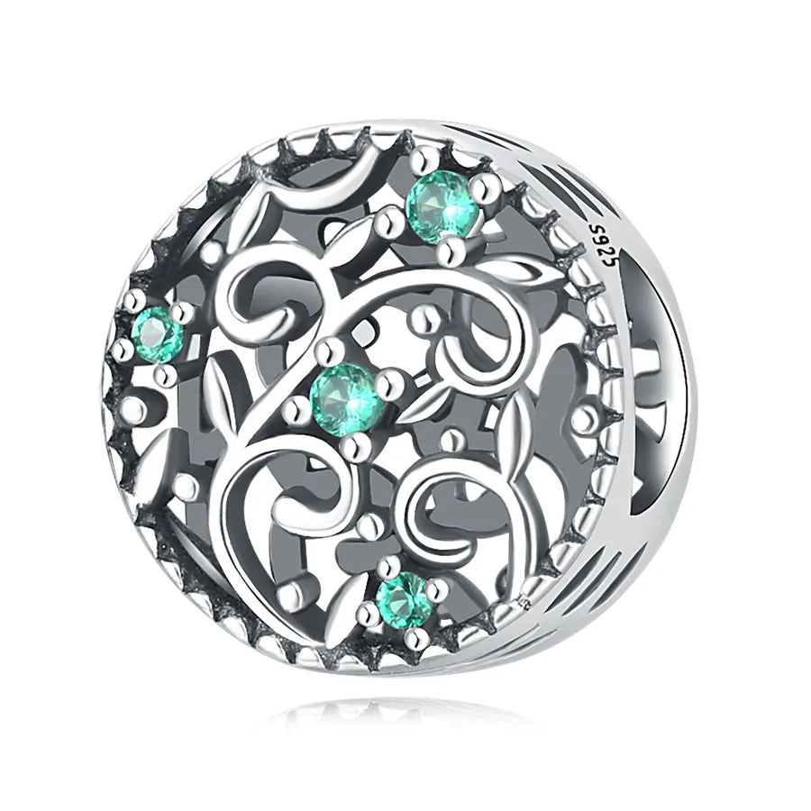 1 Piece Diameter 10mm 925 Sterling Silver Zircon Heart Shape Flower Jewelry Accessories