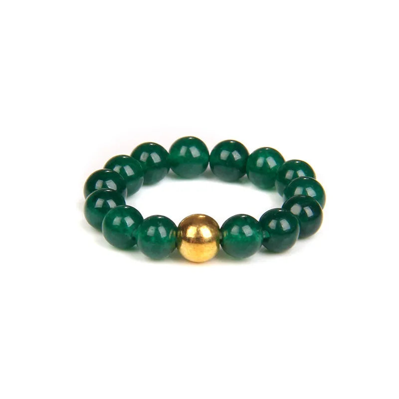 retro solid color natural stone beaded rings 1 piece