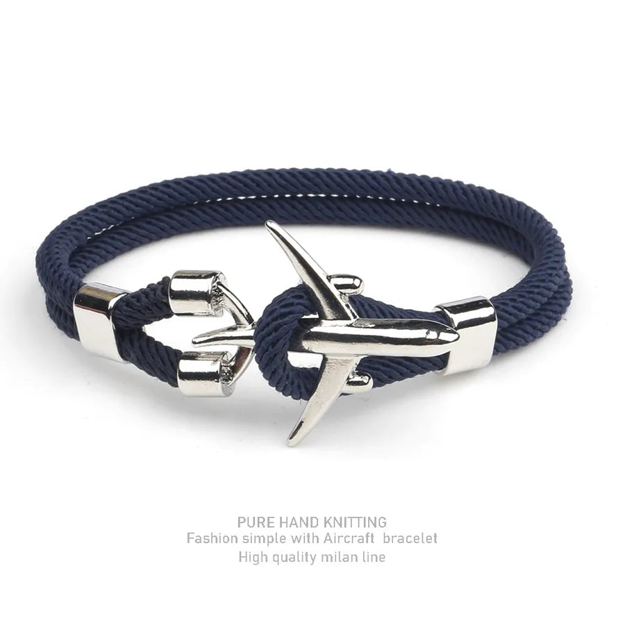 simple style geometric alloy polyester plating men's bracelets