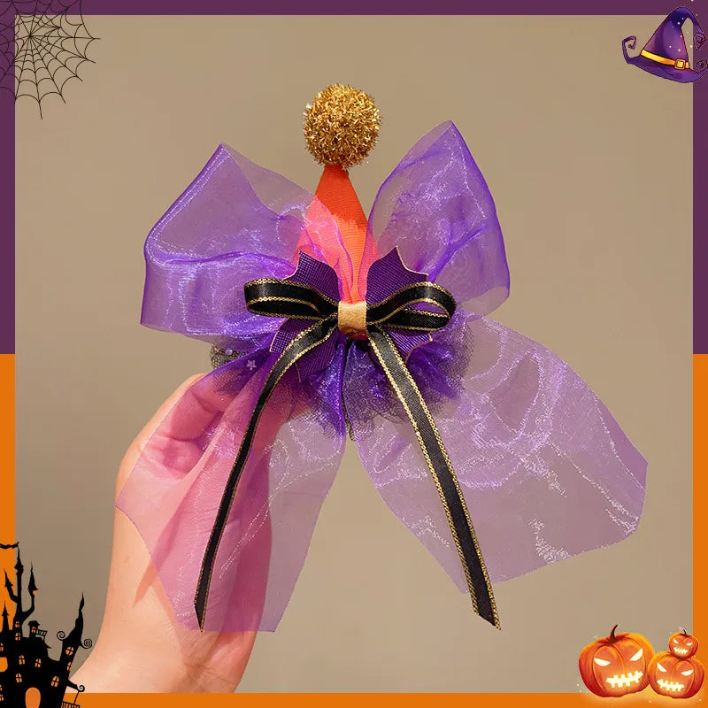 Halloween Cute Funny Kid'S Pumpkin Bat Hair Clip