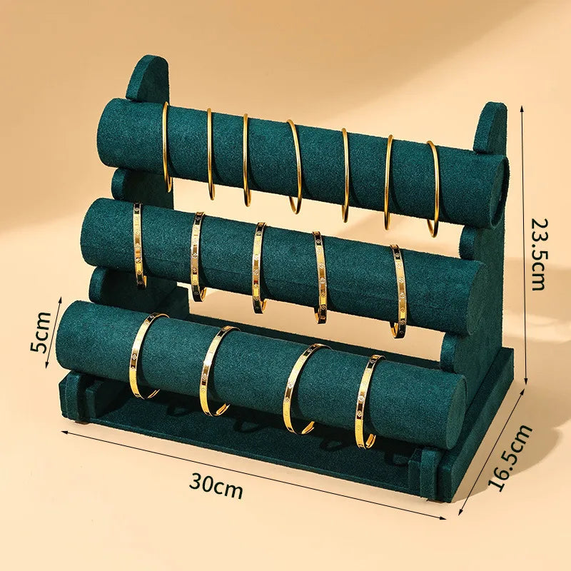 Flannel Three-Layer Bracelet Show Case Bracelet Bracelet Ornament Storage Rack Watch Stand Bracelet Display Stall Props