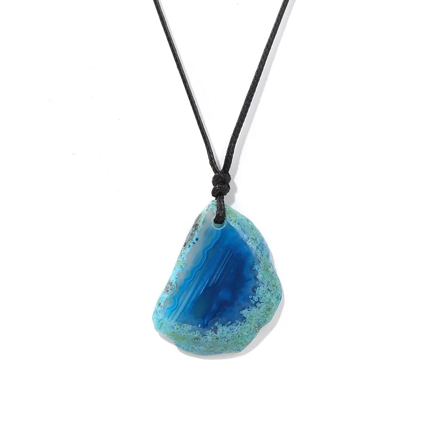 stone agate piece necklace energy stone irregular shape pendant simple pendant birthstone necklace wholesale