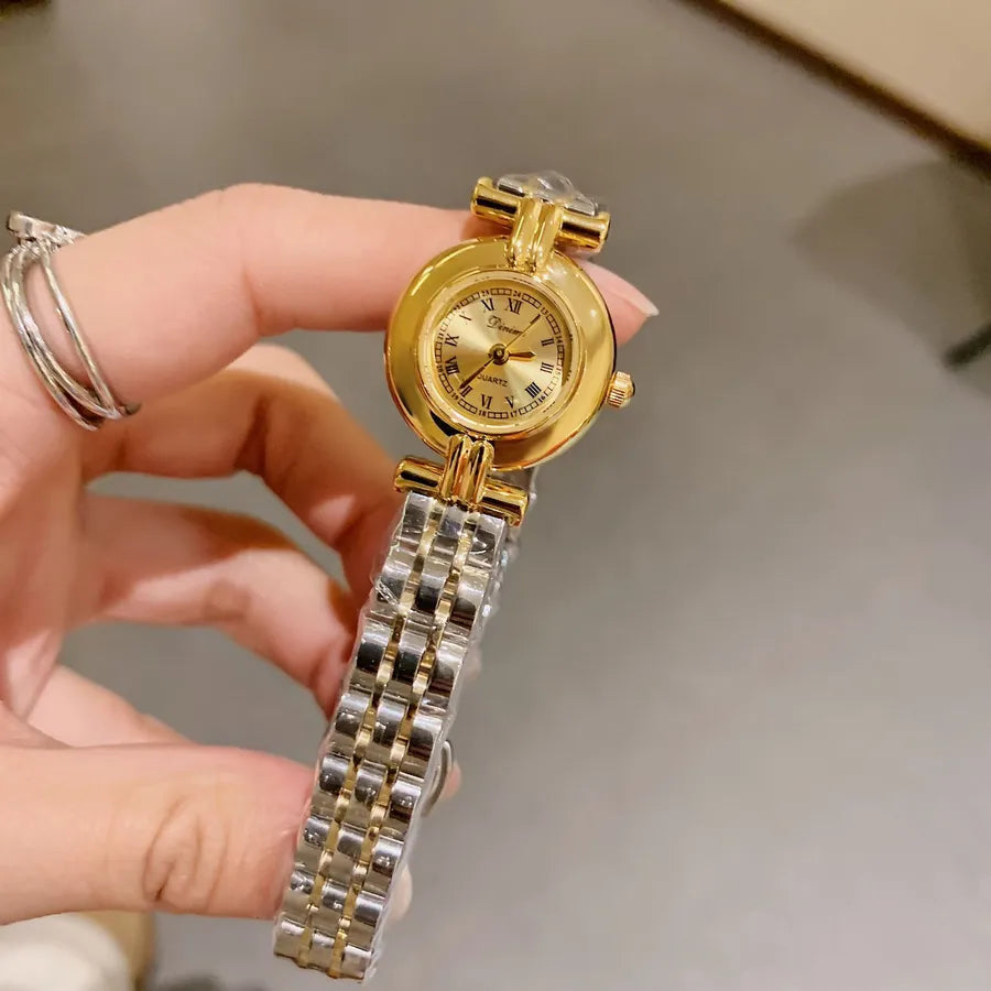 Classic Style Color Block Solid Color Butterfly Double Snap Quartz Watch Women's Watches