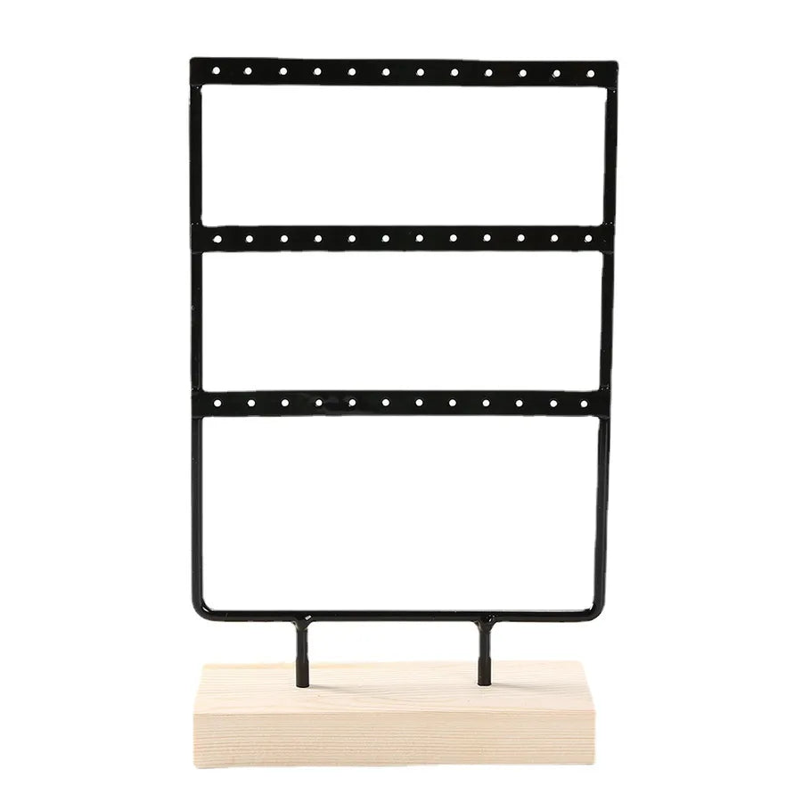 Small 36-hole three-layer earrings display rack earrings earrings storage rack iron display rack wholesale