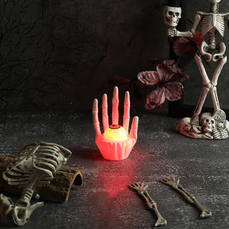 New Halloween Pumpkin Lantern Decoration Skeleton Frame Party Atmosphere Scene Props Festival Decorations Plastic Material