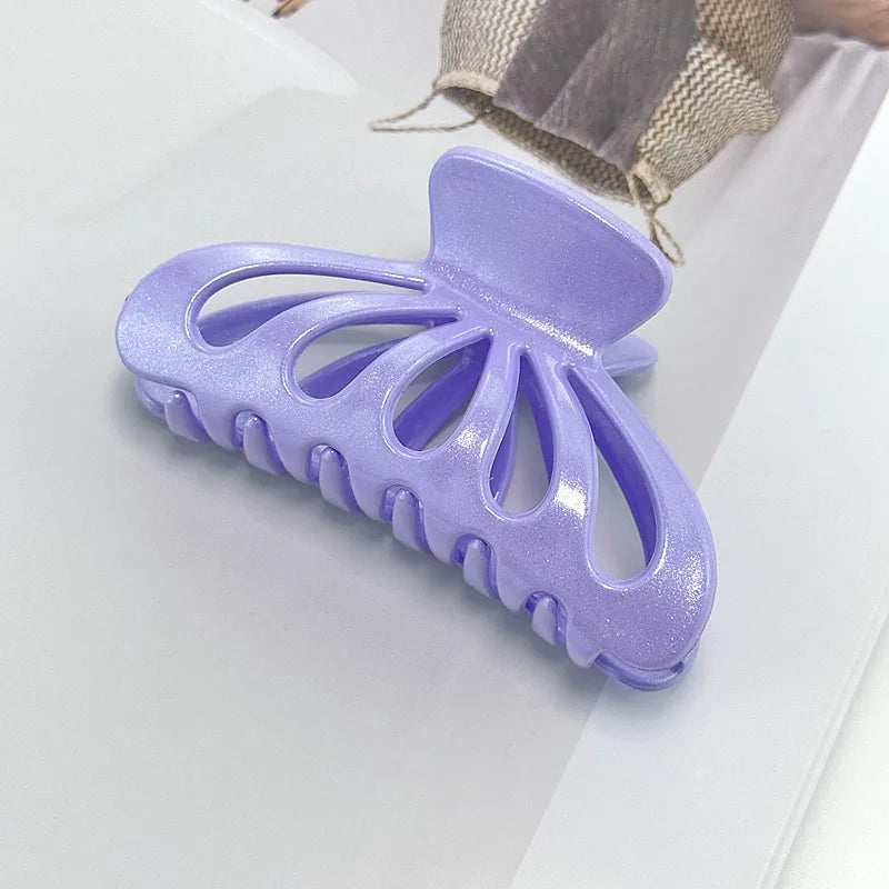 Thick Acrylic Hair Clips Cute Sweet Dopaamine Crown Grab Clips Shark Fin Sensation Solid Color Hair Clips For Women