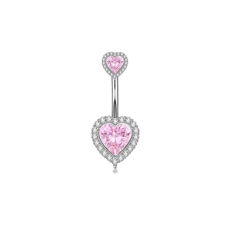 1 Piece 1 Set 1 Pair Belly Rings Simple Style Solid Color 304 Stainless Steel Inlay Rhinestones Belly Rings