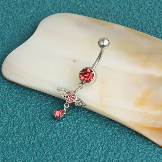 1 Piece Belly Rings Simple Style Classic Style Color Block 304 Stainless Steel Inlay Zircon Belly Rings