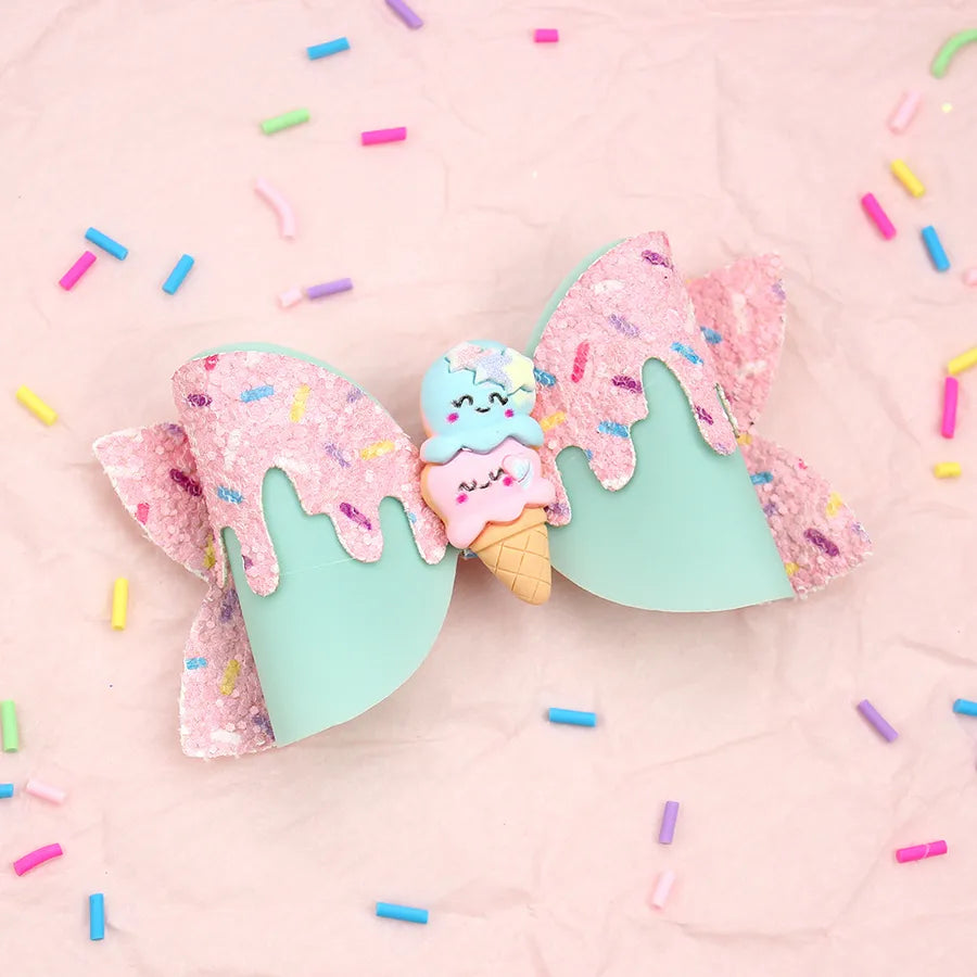 Amazon's New Donut Hairpin Children's Bow Hair Accessories Ice Cream Cream Candy Color Girl Hairpin