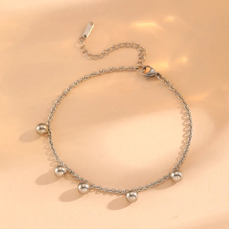 Wholesale Jewelry Elegant Romantic Solid Color Flower 304 Stainless Steel 18K Gold Plated Plating Anklet