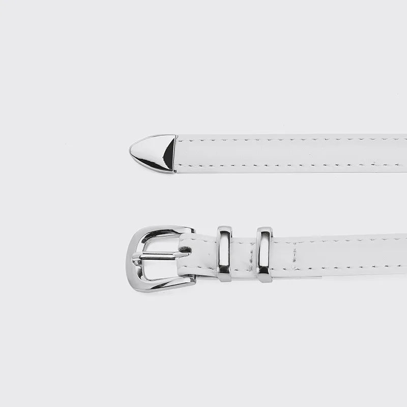 New simple  silver buckle three-piece women's belt high-grade decorative student youth jeans thin belt