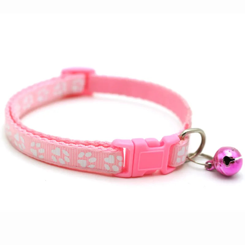 casual pp solid color footprint pet collar
