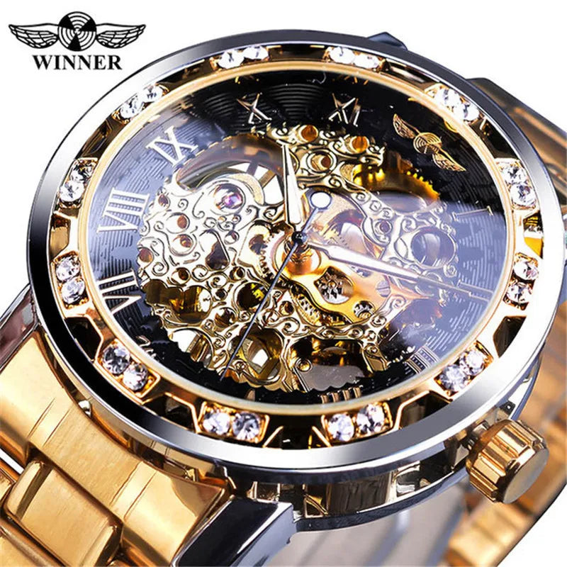 casual geometric buckle mechanical men's watches