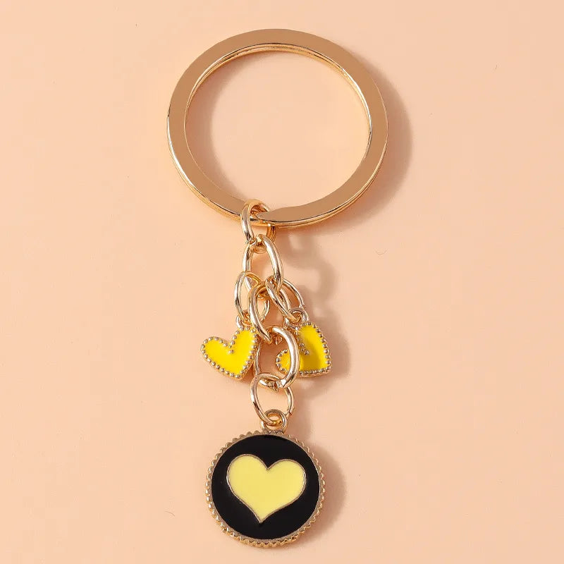 Cartoon Style Sweet Simple Style Round Heart Shape Alloy Keychain