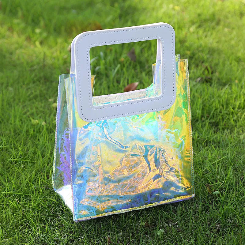 Women's PVC Geometric Vacation Square Open Handbag