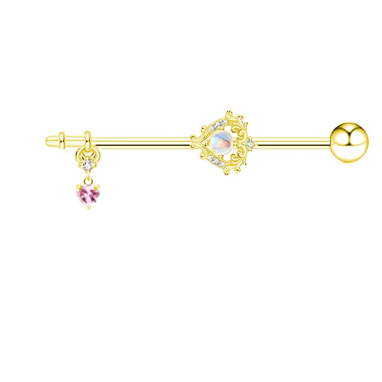 cute sexy animal heart shape stainless steel alloy copper asymmetrical plating inlay zircon 14k gold plated 18k gold plated silver plated cartilage earrings belly ring nose ring